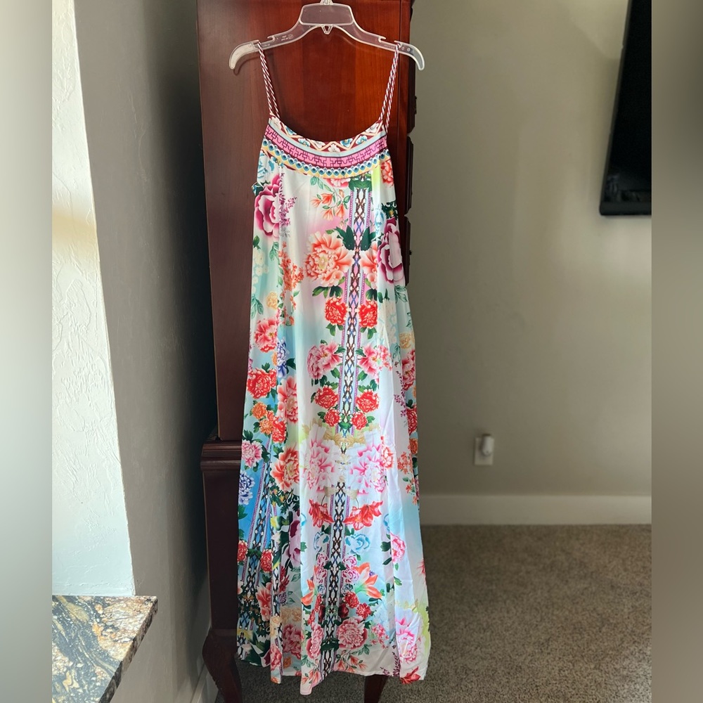 Beautiful flowing long colorful maxi dress